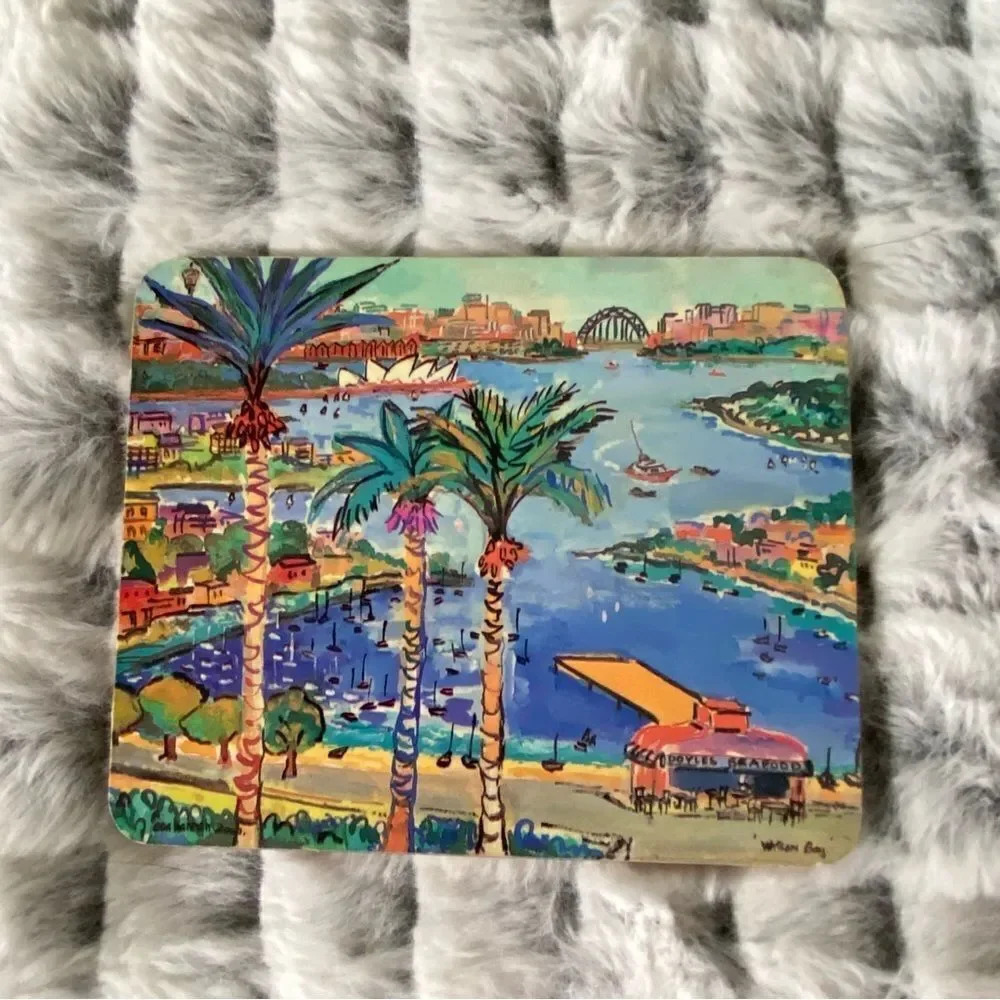 Eva Hannah Drink Coasters Set Sydney Impressions‎ Australia Souvenir Cork Backed - Picture 5 of 12